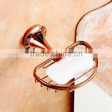 2016 bathroom accessory with brass soap basket gold plated for shower rail.