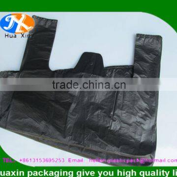 disposable supermarket shopping black t shirt bag