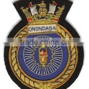 New Style Gold Bullion Wire Embroidery Badge