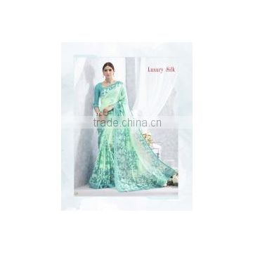 Foremost Medium Spring Green Luxury Silk Saree/famous indian saree designers