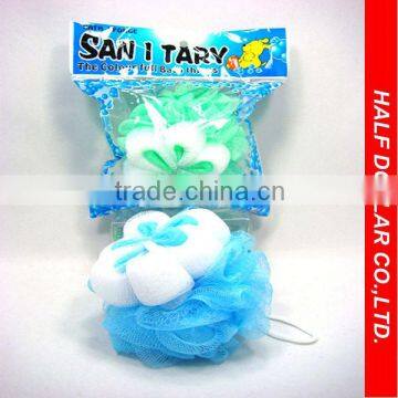 bath sponge with rope/bath net sponge ball/mesh bath sponge