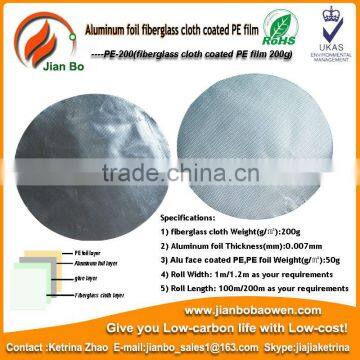 Aluminum foil fiberglass cloth 200g coated PE film as roof insulation