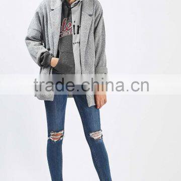 2016 Autumn Winter Boyfriend style jersey blazer women custom