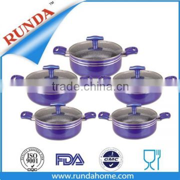 5set Pressed Aluminum Metallic Painted Cookware Set