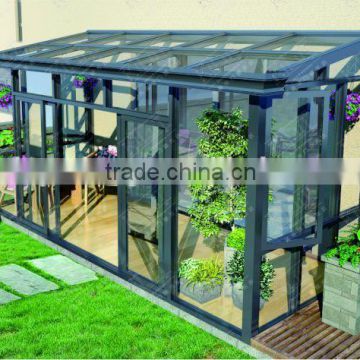 Modern design aluminum alloy glass house,green house, sunroom/wood-aluminium composite sunroom