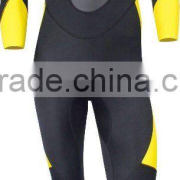 Men' Long Sleeve Yellow and Black Neoprene Surfing and Full Body Wetsuit