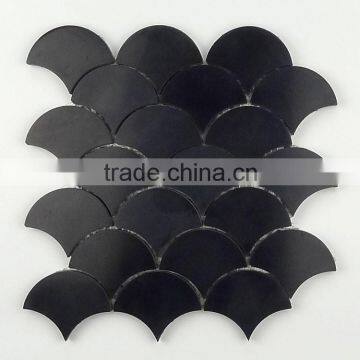 Pure black water-jet marble mosaic tile , marble floor tiles for floor