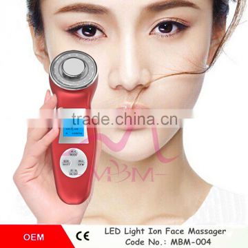 home use portable 6 in 1 vibrating ionic led facial machine photon beauty