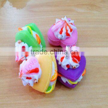 Plastic peach heart shape macaron | Beautiful keyrings accessories | Yiwu Sanqi Crafts - Fake food manufacturer