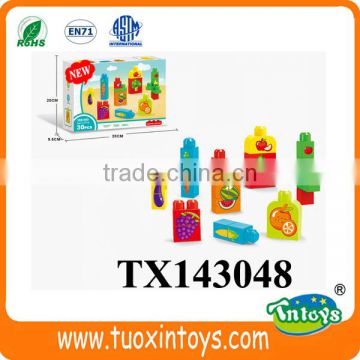 Plastic building block fruit and vegetable (30pcs) intelligent toys