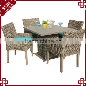 Wholesale cheap casual restaurant rattan style dining table set modern