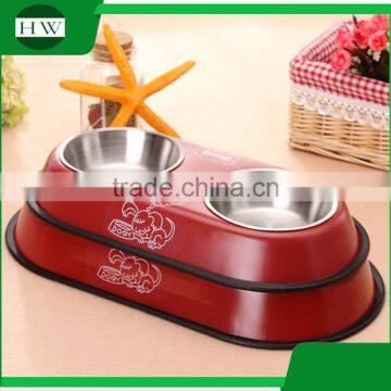 Pet Accessories Eco Anti Slip Stainless Steel Double Cat Dog Pet Feeder Water Food Bowl photo-2