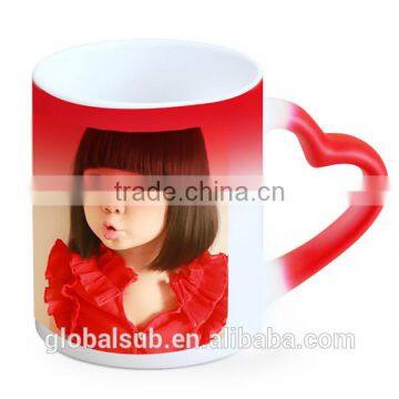 Sublimation Red Heart handle color changing Mug