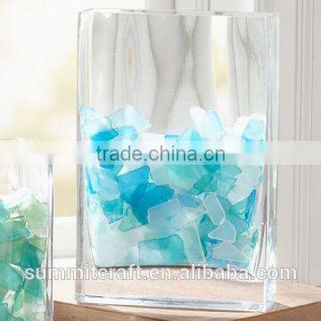 Crushed acrylic blue landscaping rocks unique vase filler