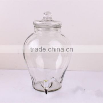 2015 wholesale glass beverage dispenser with electroplating