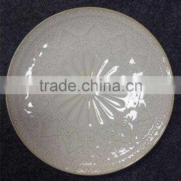 Wholesale Embossment Ceramic Catering Dinner Plates photo-2