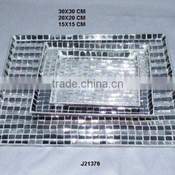 Glass mosaic Iron square plates