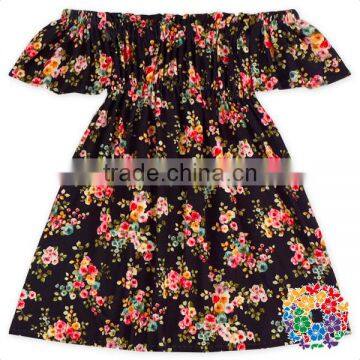 new black coral floral baby girl dress summer