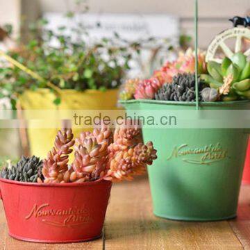 cheap mini garden/home metal flower pot planter for kids