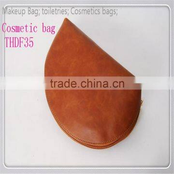 Brown Cosmetic Bag Custom Cosmetic Bag Make up Bag Brass Zipper Four Size Available