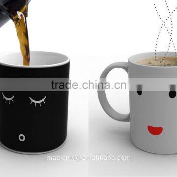 Color changing coffee ceramic mug with wholesale ceramic mug supplier in Shenzhen Biansebao