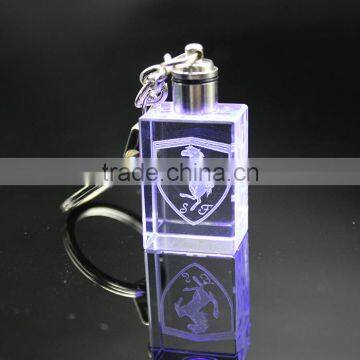 Crystal Gift Items Custom Horse Light Color LED Fashion Crystal Keychain