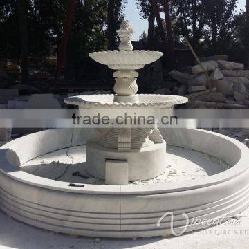 stone carving outdoor decoration garden 3 tier marble water fountain prices