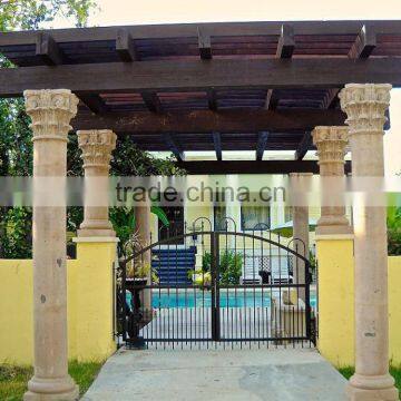 Luxury House Decor Stone Carving Cantera Stone Columns photo-6