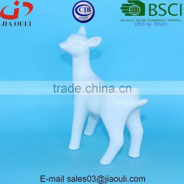 Christmas Decorative Glazed White Ceramic Standing Deer for Home Decor photo-4