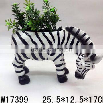 Fantastic Animal Statue Garden Decoration Polyresin Vase Zebra Flowerpot Hot Selling High Quality