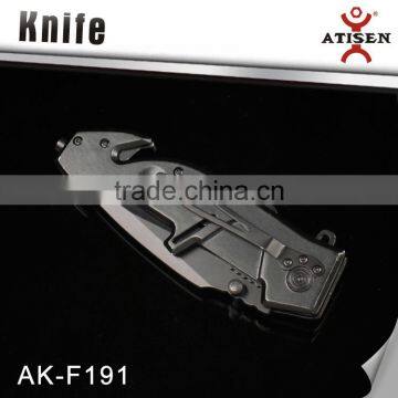Aluminum Handle W/Glass Breaker Line Cutter Tactical Knife