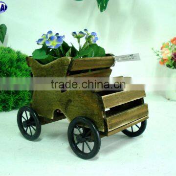 Mini wooden cart for flowers and plants