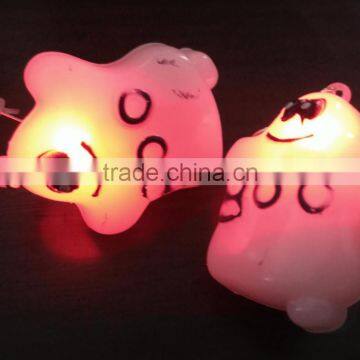 Halloween promotion gift custom logo led plastic ghost pedant flashlight novelty earrings