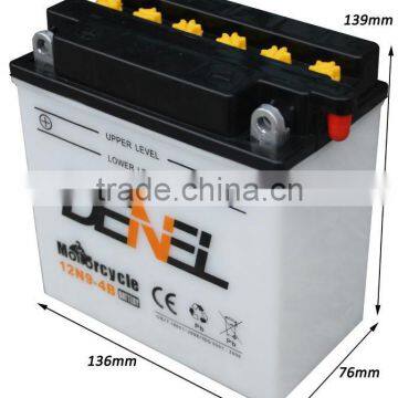 High Quality Motorcycle Battery 12v 9ah /lead Acid Dry Charged Battery 12N9-4b photo-2