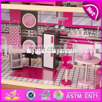 New Style 30 Furniture Pieces Children Pretend Play Wooden Giant Doll House W06A222 photo-3