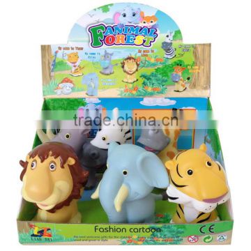 lovely cartoon pvc happy zoo animal toy for kids with EN71