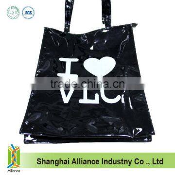 shiny PVC leather tote bag