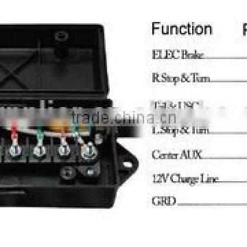 S10371 7-Way 6FT Trailer Plug Cord With 7-Pole Wiring Junction Box - Inline Harness Kit RV Blade Molded Wire Connector photo-5