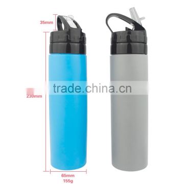 2017 New 600ml Fold Silicone Leak-proof Water Bottle For Outdoor Sport Camping Travel