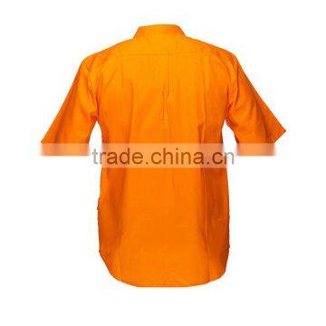 Custom Mining Industrial Work Uniform Mens 100% Cotton Short Sleeve Workwear Shirts photo-2