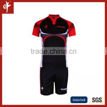 Black Custom summer Rugby Uniforms,Fitness training football team jerseys