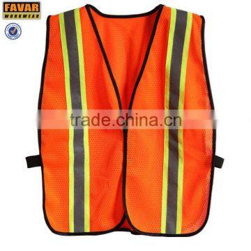 china orange hi-vis reflective mesh vest for men