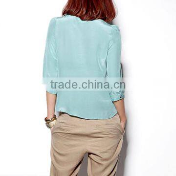 Trndy Fashion Short Sleeve High Quality Best Price Women Tops and Blouses 2015 photo-3