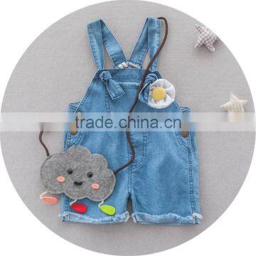 Wholesale Newborn Baby Girl Denim Jeans Burrs Overalls Shorts photo-2