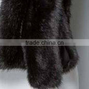 HAODUOYI Women Winter Black Soft Faux Fur Hairy Scarf photo-5