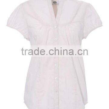 ladies plus size blouse short sleeve cotton blouse
