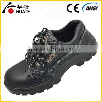 Black steel leather safety shoe/industry work safety shoe