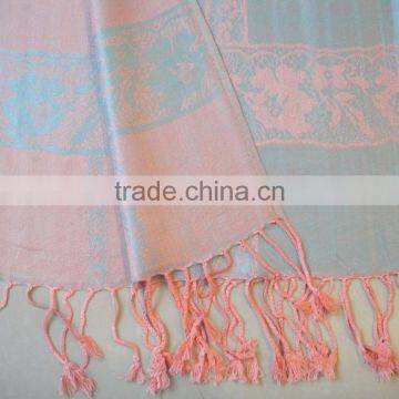 Fahion High Quality Woman100%rayon Designer Plaid Rose Scarf photo-4