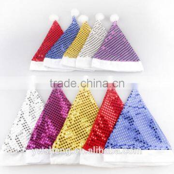 New year christmas sata hats adult and children paillette hat