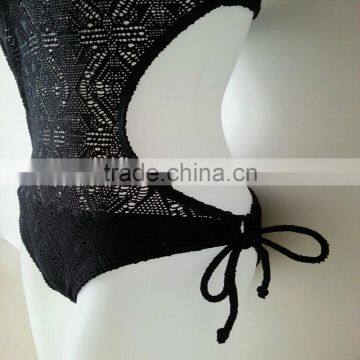 Lady Modern Black Crochet Swimsuit